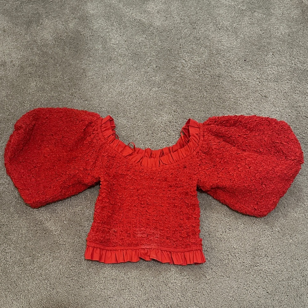 Show Me Your MuMu Scarlet Puff Sleeve Blouse